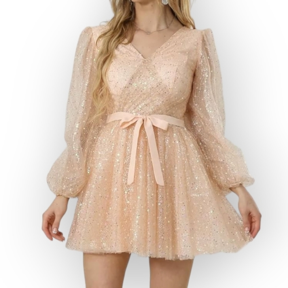 Pink Homecoming Sequin Mini Dress